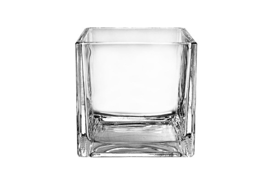 Vase Cube Glass 8" x 8" x 8"