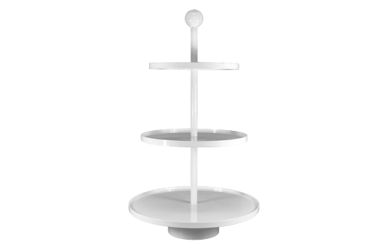 Compote White Metal 3 Tier 25"