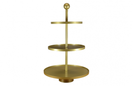 Compote Gold Metal 3 Tier 25"