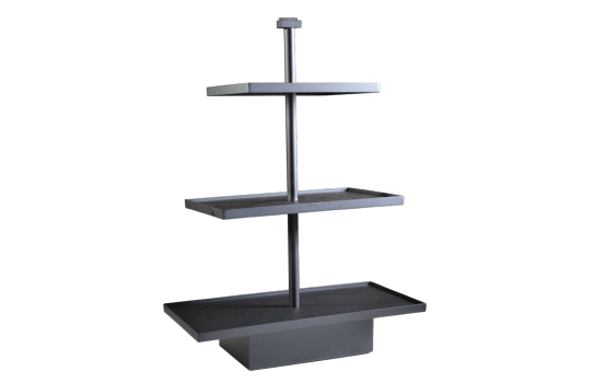 Compote 3 Tier Rectangular Black Metal 25"