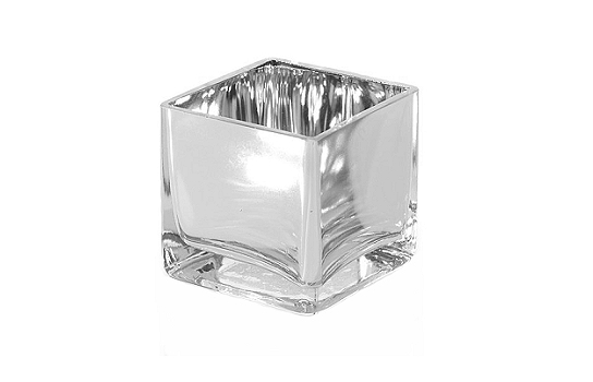 Silver Votive Cube 3"