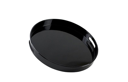 Soho black tray 18" rd with edge
