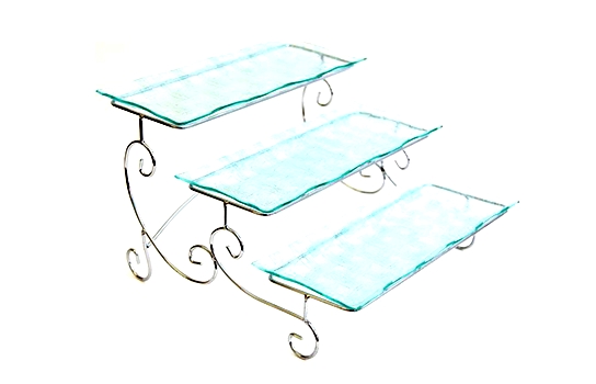 Provincial 3 tier rectangle plate stand