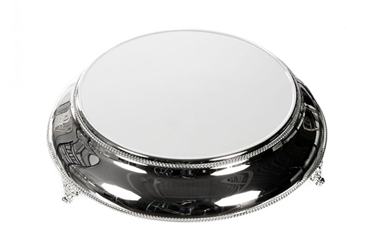 Silver Round Cake Display Stand 22"