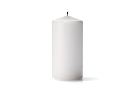 White pillar candle 3" X 9"