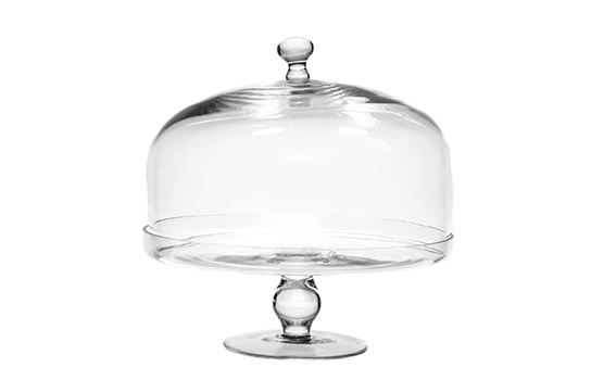 Glass Cake Stand with Dome 14'' Diameter