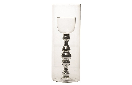 Marrakech glass vase clear 4'' x 10''