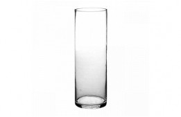 Cylindric Clear Glass Vase 16" x 4"