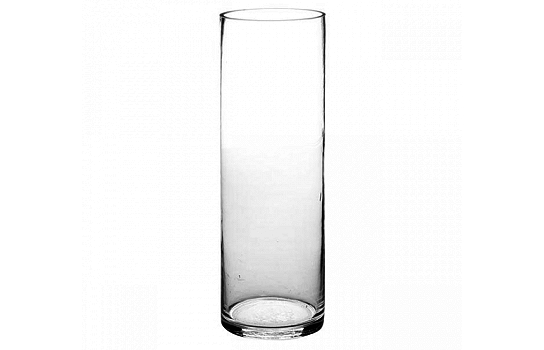 Cylindric Clear Glass Vase 20" x 4"