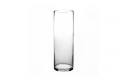 Cylindric Clear Glass Vase 9" x 3.5"
