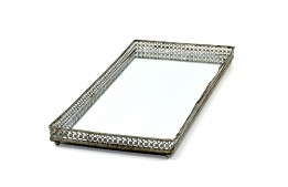 Mirror Metal Edge Tray 7.5" x 18"