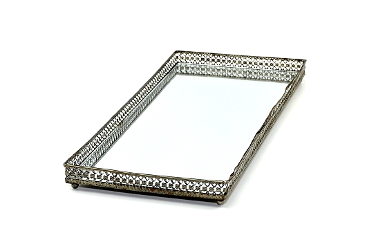 Mirror Metal Edge Tray 7.5" x 18"