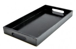 Wood Tray Black 21" x 11" x 2"