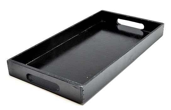 Wood Tray Black 21" x 11" x 2"