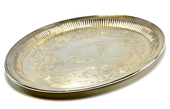 Oval Large Tray Silver 22"