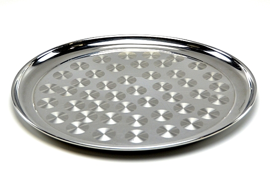 Tray Round Circles Stainless Steel 15"