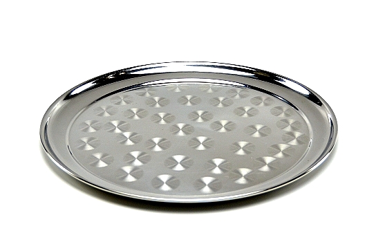 Tray Round Circles Stainless Steel 13"