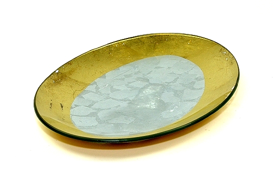 Platter Oval Silver and Gold 16"