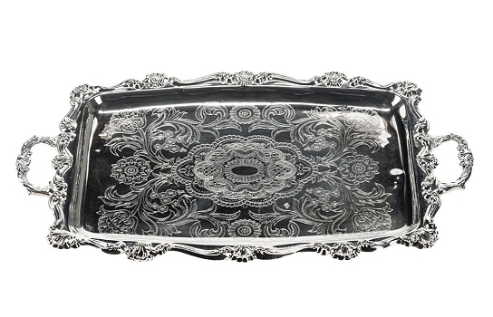 Serving Silverware Tray with handles 13" x 16"