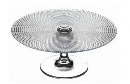 Glass Cake Plate on Clear Stand 11"